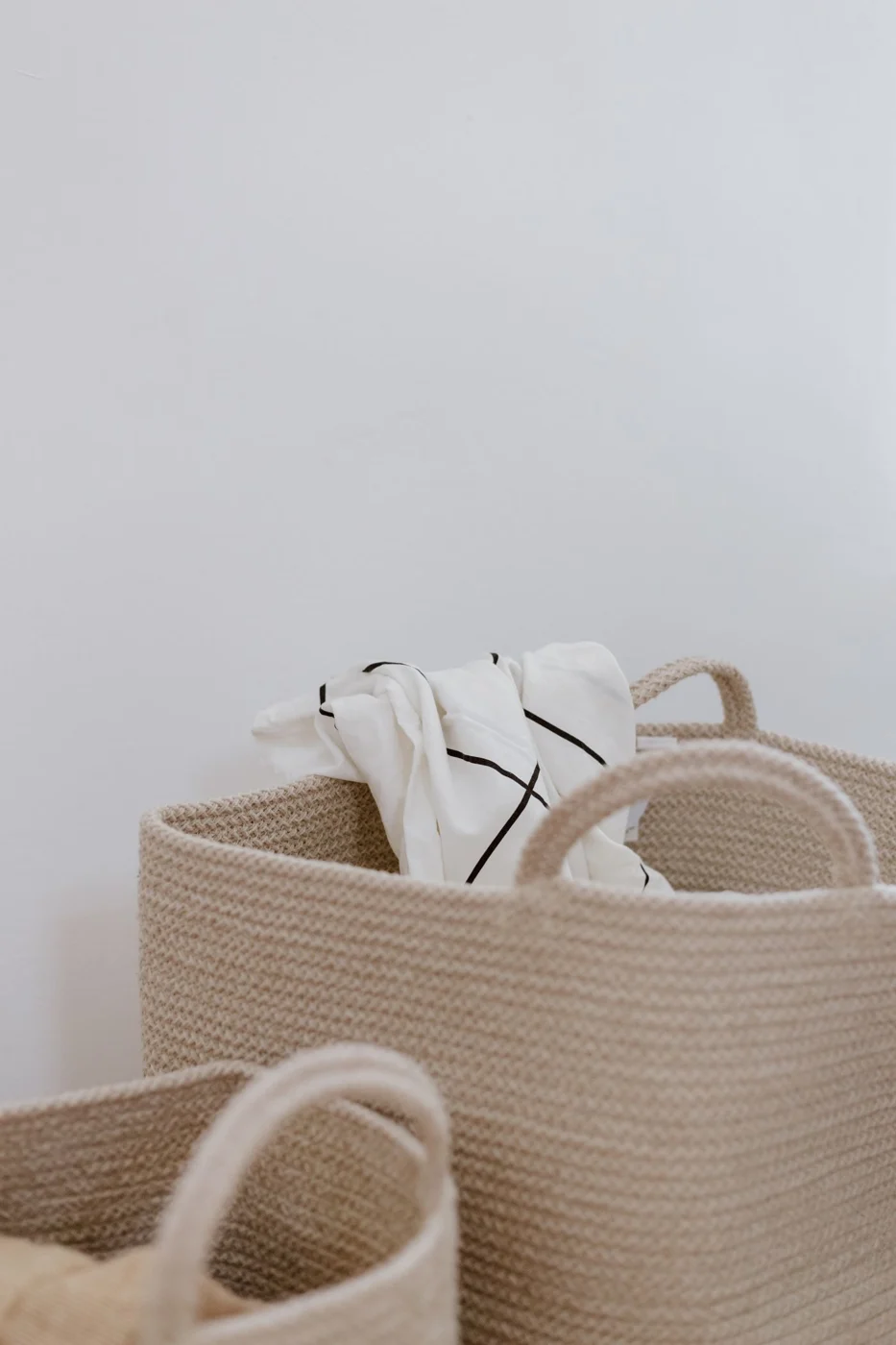 Bedding placed in storage bags