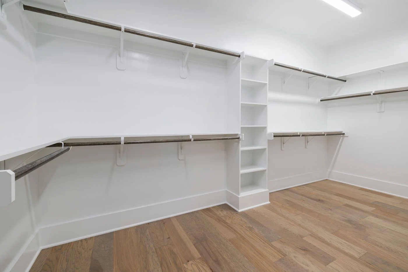 Storage shelves with a clear access aisle