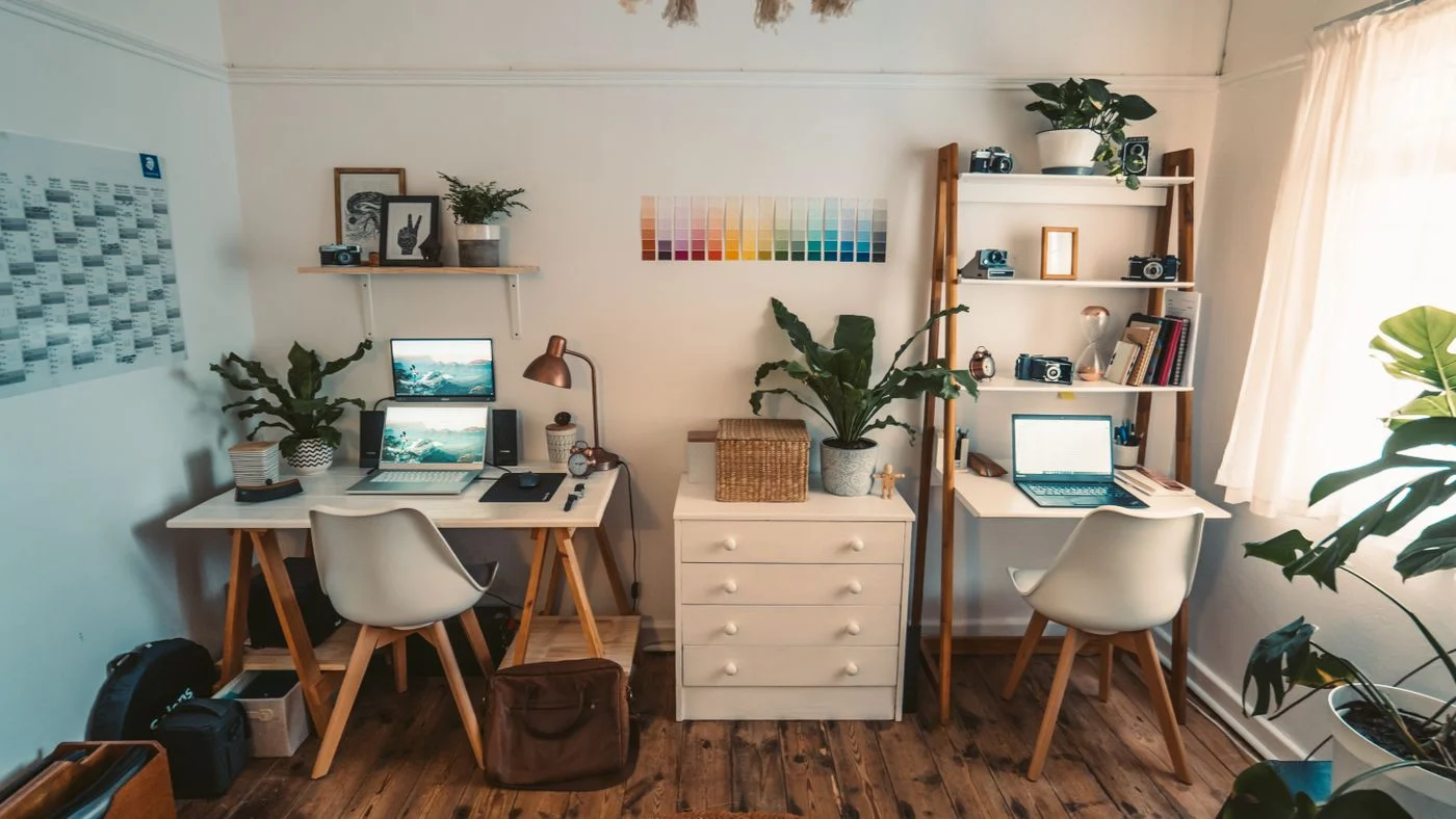 Two workstations in the same home office